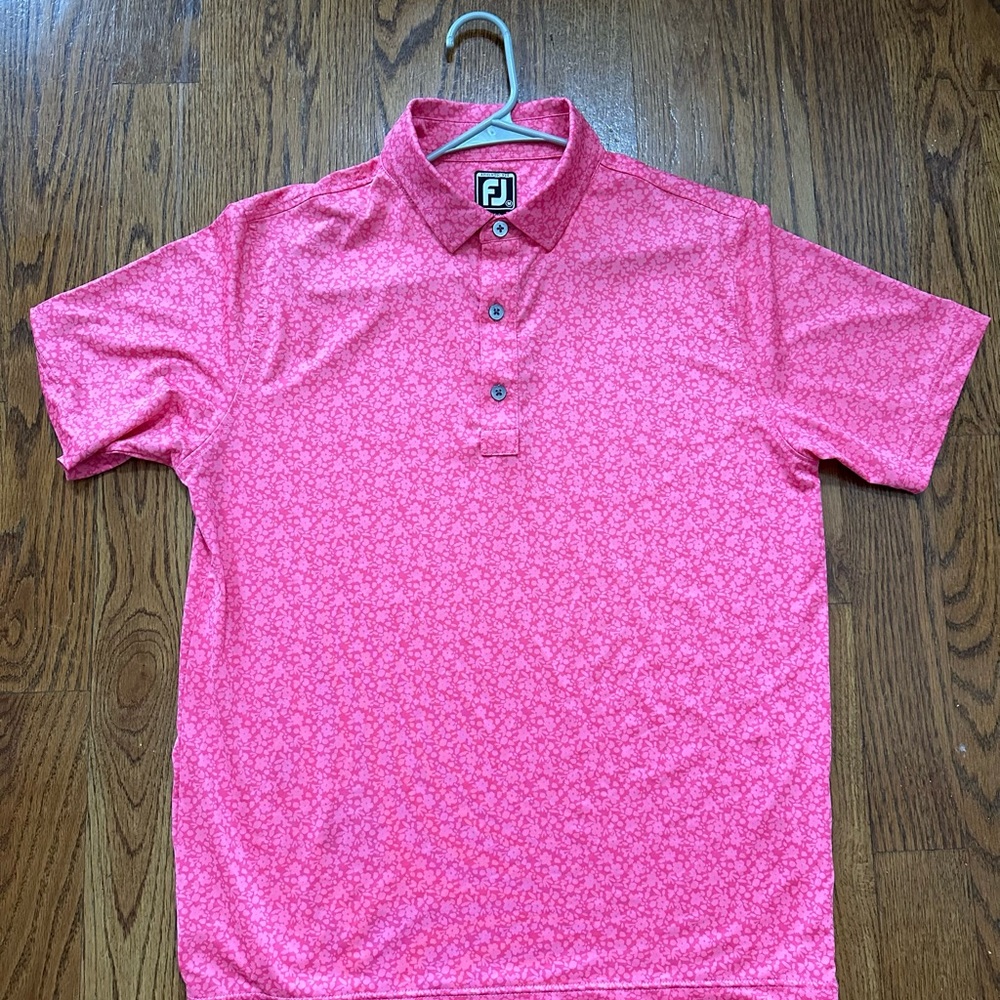 Footjoy Golf Polo Floral Pink Athletic Medium